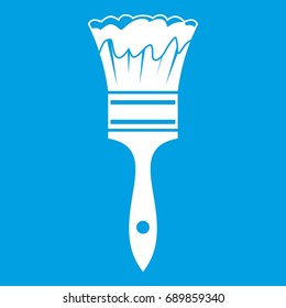 Paint brush icon white isolated on blue background vector illustration