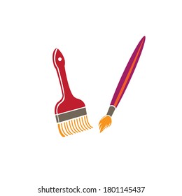 Paint brush icons. Color design vector illustration