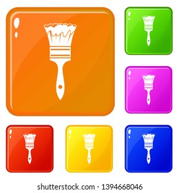 Paint brush icons set collection vector 6 color isolated on white background