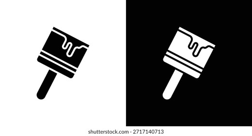 Conjunto de iconos de pincel de pintura. iconos vectoriales diseñados en estilo relleno