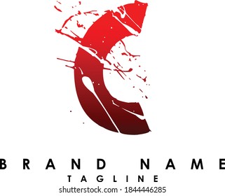 Paint Brush Initial Monogram Letter Alphabet Logo Design