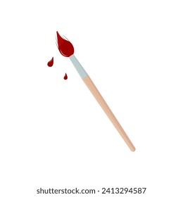 Paint brush isolated on white background. Paintbrush flat icon.