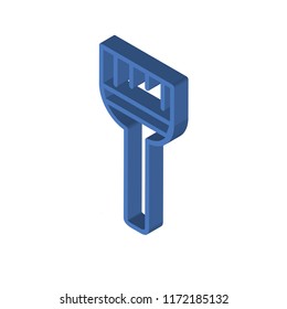 Paint brush isometric left top view 3D icon