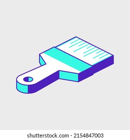 Paint brush isometric vector icon illustration