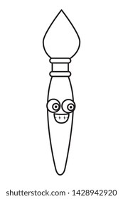 paint brush kawaii comic character