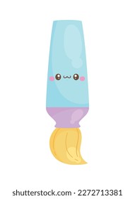 paint brush kawaii comic character