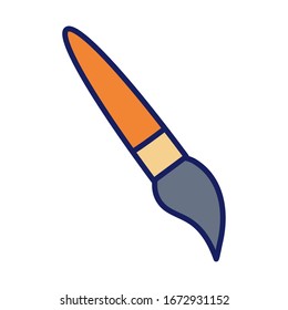 paint brush , line and fill style icon vector illustration design