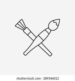 Paint brush line icon