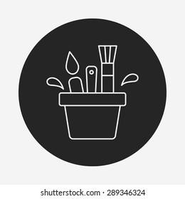 Paint brush line icon