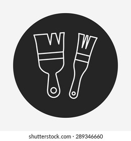 Paint brush line icon