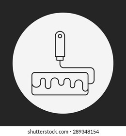 Paint brush line icon