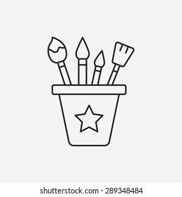 Paint brush line icon