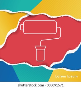 Paint brush line icon