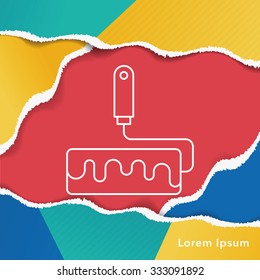 Paint brush line icon