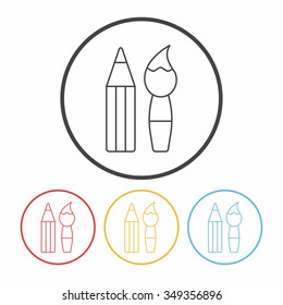Paint brush line icon