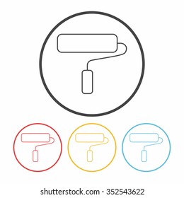 Paint brush line icon