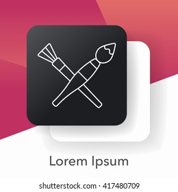 Paint brush line icon