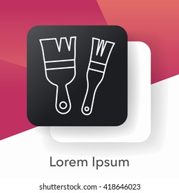 Paint brush line icon