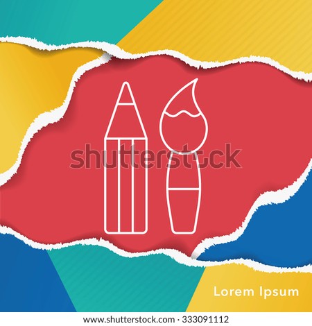 Paint brush line icon