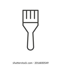 Paint brush line icon. Black repair outline work tool. Vector isolated on white.