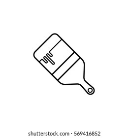 Paint brush line icon, build & repair elements, construction tool, a linear pattern on a white background, eps 10.