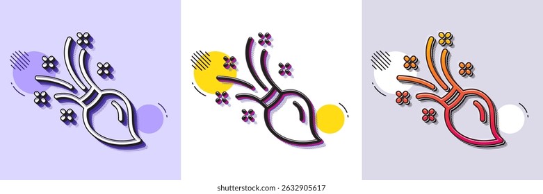 Ícone pintar linha do pincel. Padrão pontilhado de meio-tom. Ícone de gradiente com sombra de grão. Sinal de pincel de parede. Símbolo de arte de desenho criativo. Ícone de pincel de linha. Vários desenhos. Vetor