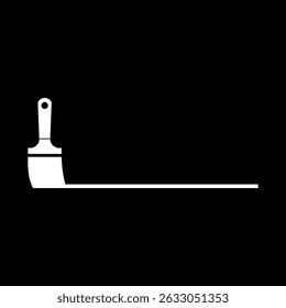 Paint brush line icon isolated on black background