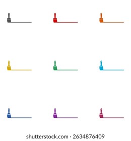 Symbol mit Pinselstrich einzeln auf weißem Hintergrund. Symbole bunt einstellen