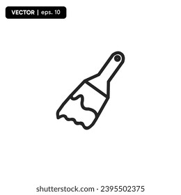 Paint brush line icon, outline vector sign, linear style pictogram isolated on white. Symbol, logo illustration. Editable stroke. Pixel perfect