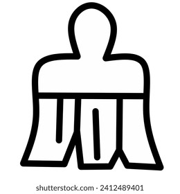 Paint brush line icon, outline vector sign, linear pictogram style on white background. Symbol, logo illustration.