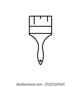 Paint brush line icon, outline vector sign, linear style pictogram isolated on white. Symbol, logo illustration. Editable stroke.