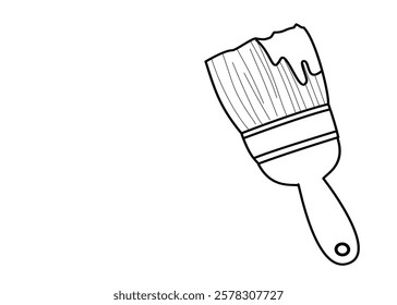 Paint brush line icon, outline vector sign, linear style isolated on white. Symbol, logo illustration.