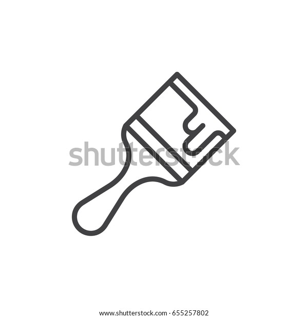 Paint Brush Line Icon Outline Vector Stock Vector Royalty Free