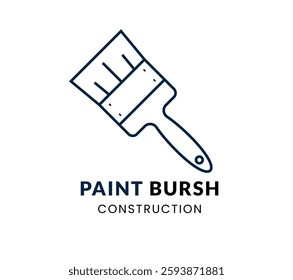 Paint Brush line Icon Set . Construction Item . Vector Illustration