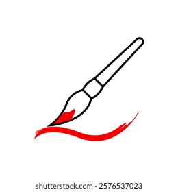 paint brush line icon vector template