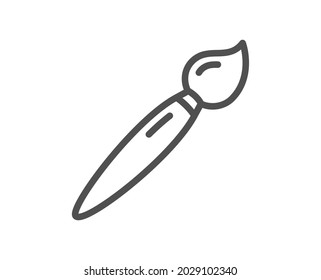 Paint brush line icon. Wall paintbrush sign. Creative drawing art symbol. Quality design element. Linear style brush icon. Editable stroke. Vector
