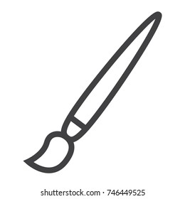 Paint brush line icon, web and mobile, themes sign vector graphics, a linear pattern on a white background, eps 10.