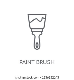 Paint brush linear icon. Modern outline Paint brush logo concept on white background from Construction collection. Suitable for use on web apps, mobile apps and print media.