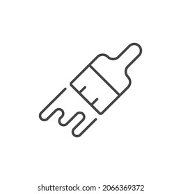 Paint brush linear icon. Thin line customizable illustration. Vector isolated outline drawing. Editable stroke
