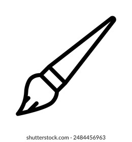 Paint brush linear logo mark in black and white