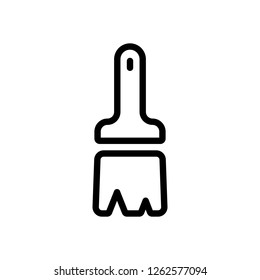 Paint brush, linear outline icon. Black icon on white background