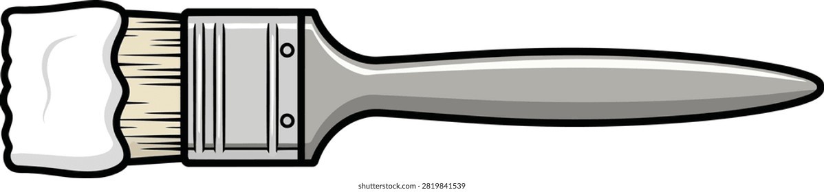 Paint Brush Loaded With White Paint Vector Illustration