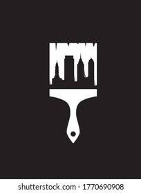 Paint Brush logo, Paint Logo, Paint Brush City