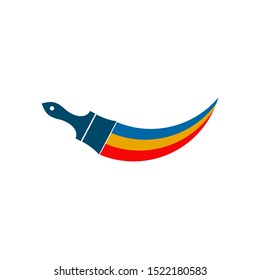 Paint brush logo design icon vector template