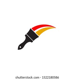 Paint brush logo design icon vector template