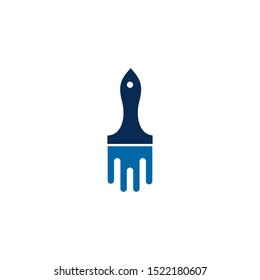 Paint brush logo design icon vector template