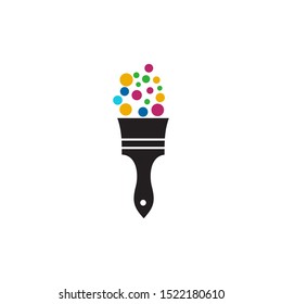 Paint brush logo design icon vector template