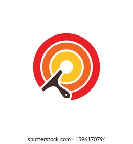 Paint Brush Logo Design. Painting Colorful Vector Icon.