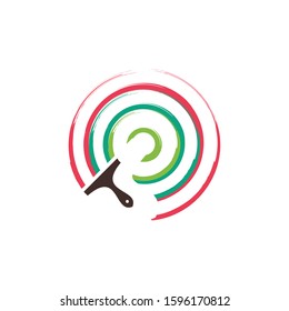 Paint Brush Logo Design. Painting Colorful Vector Icon.