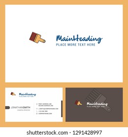 Paint brush  Logo design with Tagline & Front and Back Busienss Card Template. Vector Creative Design